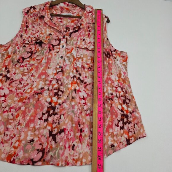 Liz Claiborne Womans Sleeveless Button Front Blouse Size 3X Multicolor Rayon - Picture 12 of 12